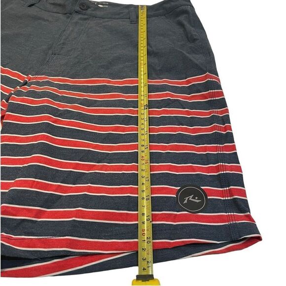 Rusty Red, White &‎ Blue Striped Surfing Board Shorts - Size 34 - Picture 5 of 8